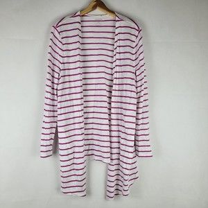 SALE: 3/$25 - Chico's White and Pink Striped Cardigan